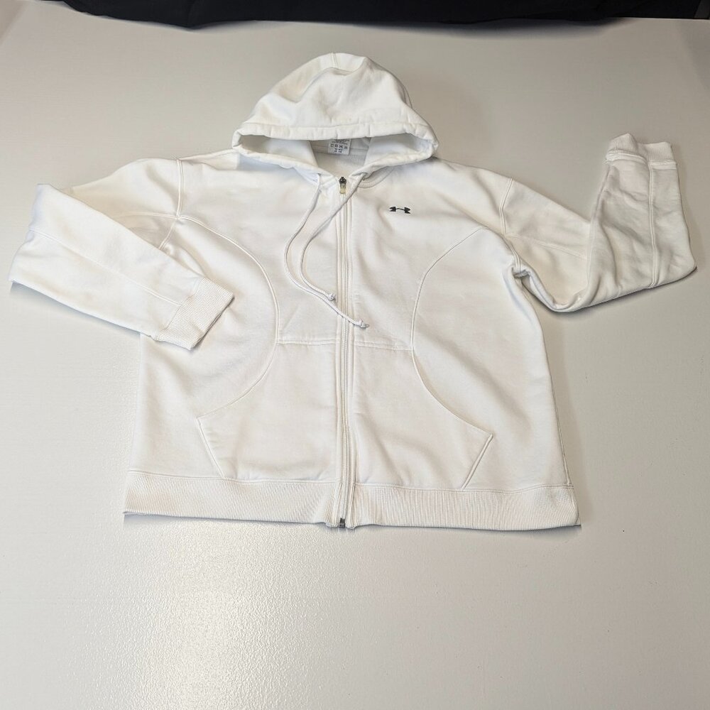 Under Armour Size Large White Zippered Hoodie